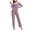 Pink, variant on BLCHUNen 2 Piece Sets for Women Ribbed Knitted Casual Lightweight V Neck Pullover Comfy Loungewear Fall Pajamas Outfits