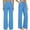 Blue, variant on Women's Pants Summer Casual Linen Blend Lightweight Summer Wide Leg With Pockets Trousers Linen Pants Women Beige L