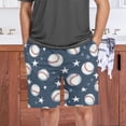 thumbnail image 7 of Men’s Sleep Shorts Relaxed Fit Lounge Pants with Pockets Mens Pajama Loungewear Home Wear Comfort Baseball Stars Pattern X-Large, 7 of 7