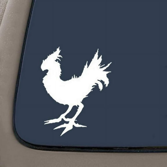 Final Fantasy Chocobo Decal | 6.4-Inches Height | White Vinyl | Car Truck Van SUV Laptop Macbook Wall Decals