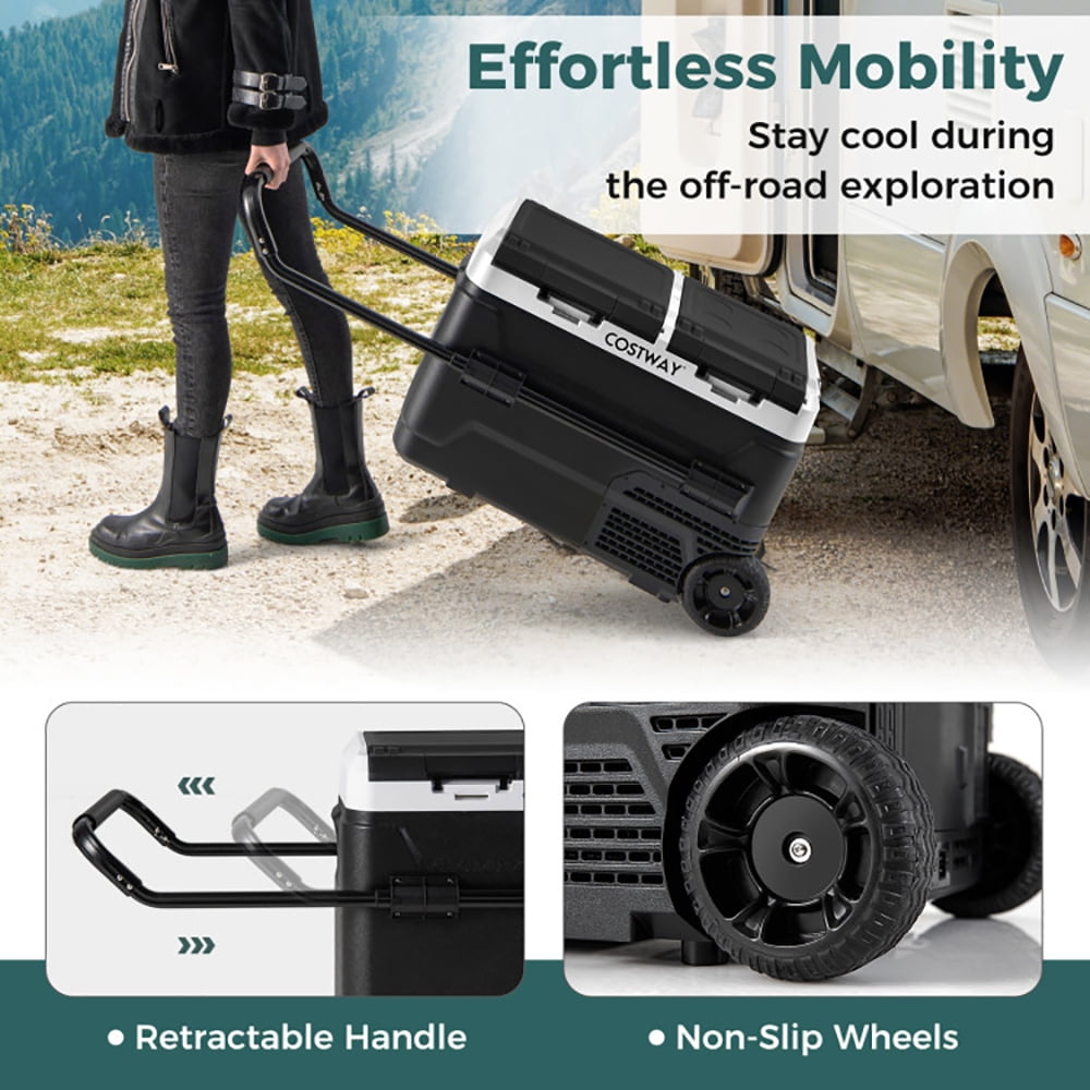 Aimee Lii 64QT Dual Zone 12V 42QT Car Refrigerator for Vehicles Camping Travel Truck Outdoor and Home Use, Portable Water Cooler, Black Aimee Lii 64QT Dual Zone 12V 42QT Car Refrigerator for Vehicles Camping Travel Truck Outdoor and Home Use, Portable Water Cooler, Black
