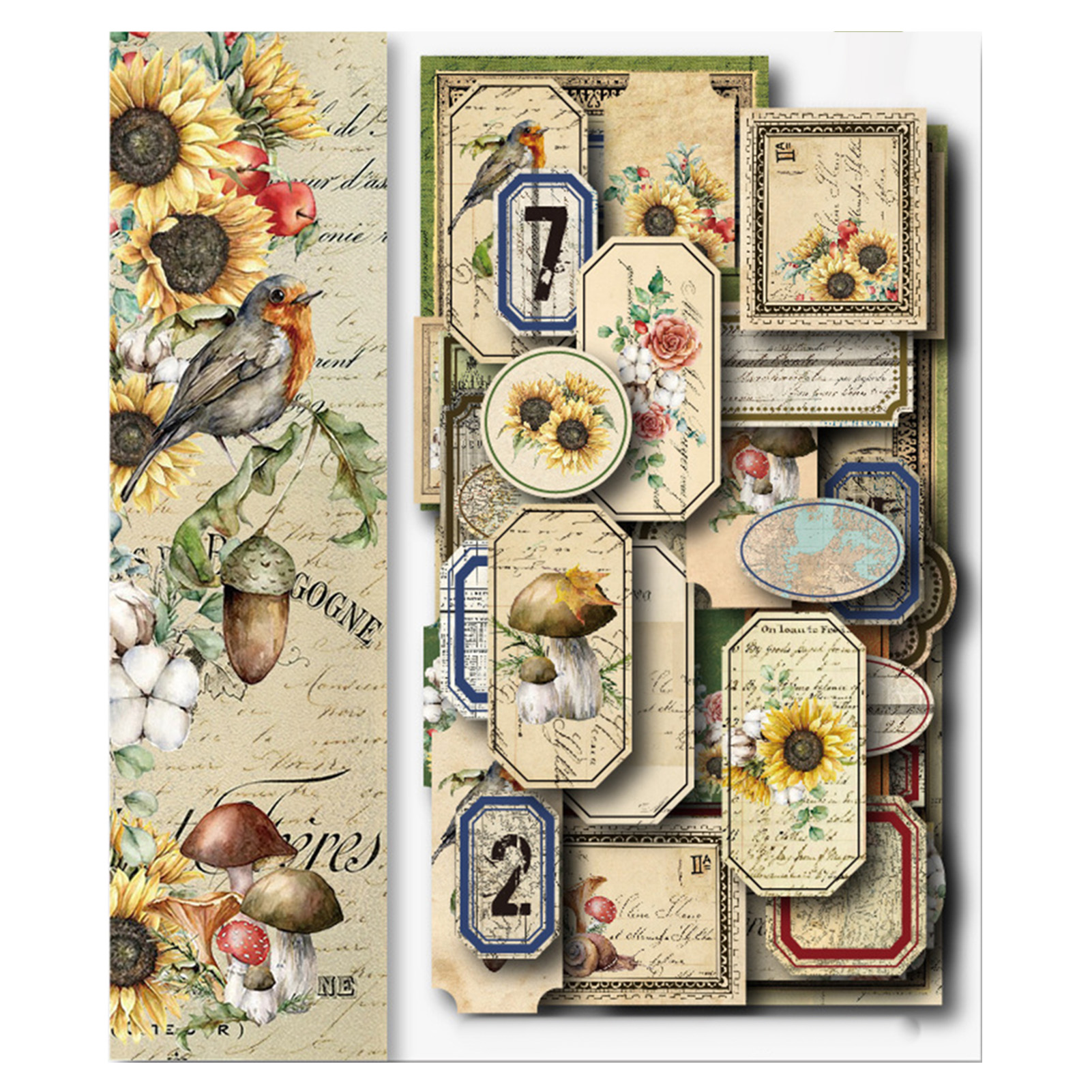 51 Sheets Of Scrapbook Paper Vintage Journaling Scrapbooking Supplies Craft Kits Decorative