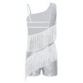 thumbnail image 4 of Lejafay Women Sequins Fringed Latin Leotard Jazz Tango Samba Dance Costume White XL, 4 of 7