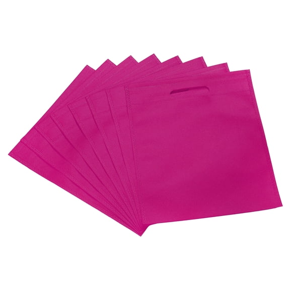 Uxcell Reusable Goodie Treat Wedding Party Nonwoven Tote Bags, Rose Red 24 Pack