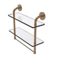 thumbnail image 2 of Remi Collection 16 Inch Two Tiered Glass Shelf with Integrated Towel Bar, 2 of 7