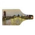 thumbnail image 1 of Landscape Cutting Board, Charles Bridge Old Town Prague Czech Republic with Classic Medieval Buildings, Tempered Glass Cutting and Serving Board, Wine Bottle Shape, Yellow Brown, by Ambesonne, 1 of 1