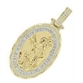 thumbnail image 2 of 23+ Grams Baguette Real Silver Simulated Diamond Saint Christopher Charm Pendent, 2 of 6