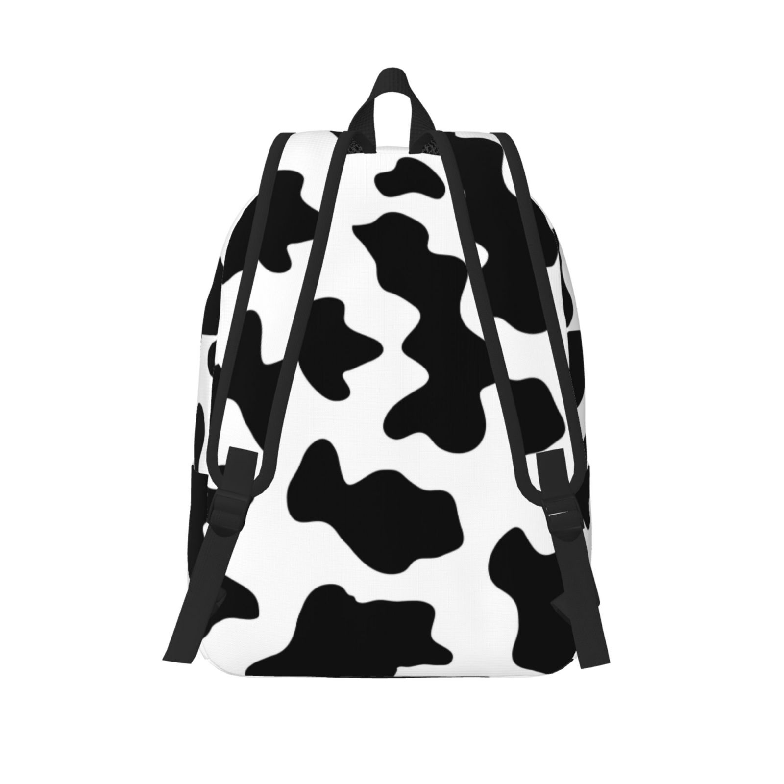 Picia Milk Cow Printed Canvas Daypack - Stylish and Durable Vintage Compact Backpack - Class, Work, Travel, or Laptop Bookbag,Organized Compartments-Small