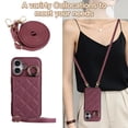 thumbnail image 6 of ELEHOLD Case for iPhone 16,Detachable Lanyard Crossbody Leather Wallet Case with Ring Holder & Mirror,Winered, 6 of 7