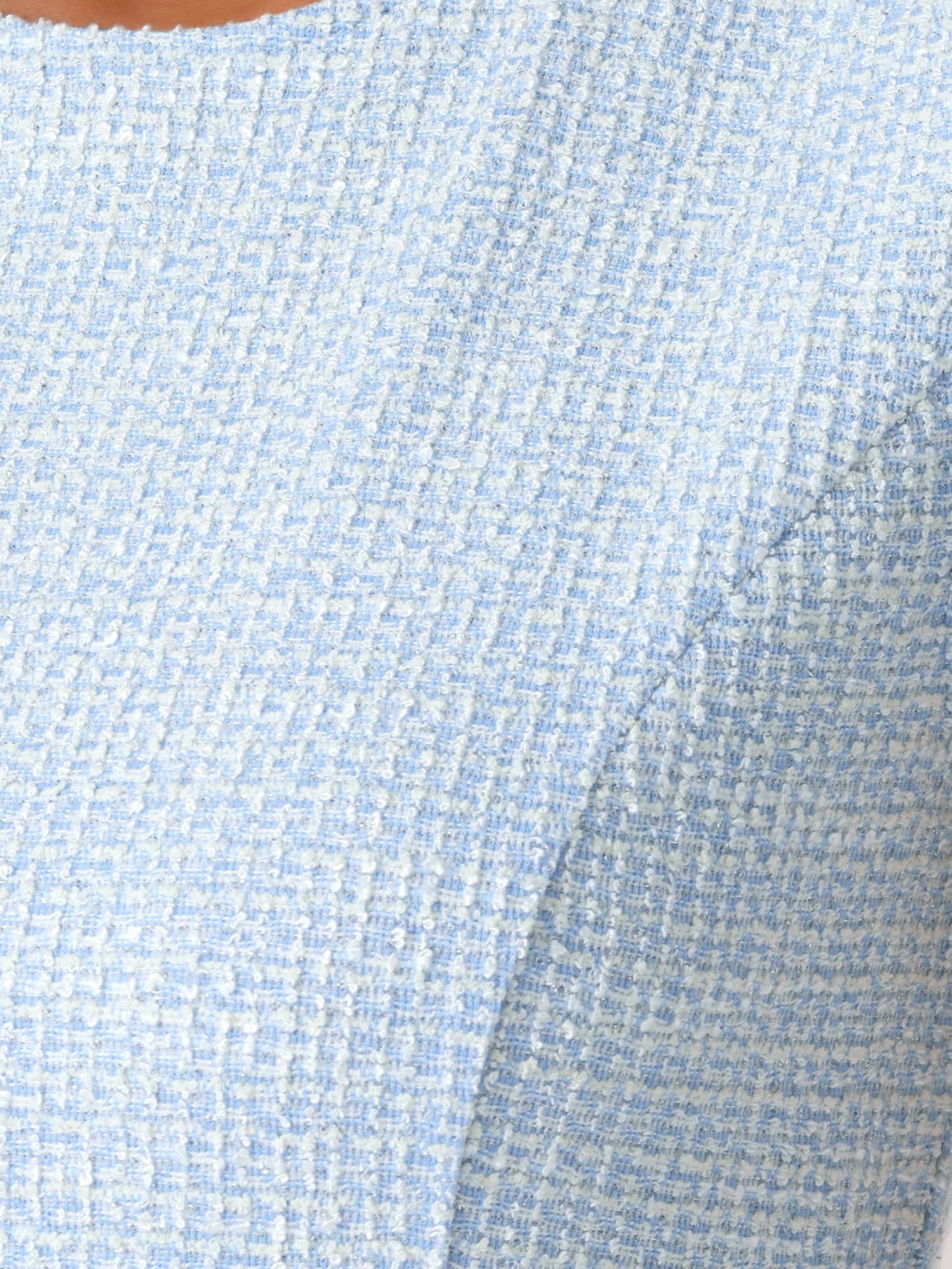 DARING DIVA Cap Sleeve Front Side Split Elegant Tweed Dress XL Light Blue