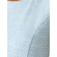 thumbnail image 5 of DARING DIVA Cap Sleeve Front Side Split Elegant Tweed Dress L Light Blue, 5 of 6