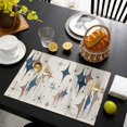 thumbnail image 3 of Brown Green Diamond Placemats Set of 12, Modern Geometric Middle Century Beige Placemats for Dining Table, Place Mats for Kitchen Tabletop, Waterproof Wipeable Dining Table Mats Set, 3 of 9