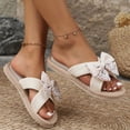 thumbnail image 6 of Xfvqtps Womens Espadrilles Slide Sandals Flat Floral Bow Slip on Slippers Woven Rope Comfortable Indoor Outdoor Casual Shoes, 6 of 8