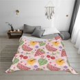 thumbnail image 2 of YFYANG Lightweight Warm Flannel Blanket, Pink Watermelon Floral Doodle Throw Blanket for Bed, Sofa, Travel, Camping, 80"x60", 2 of 7