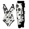 thumbnail image 1 of Gibobby Trajes de Baño para Mujer Traje de baño para mujer con bikini Maxi Wrap Dress Traje de baño de 2 piezas con estampado floral Conjunto de traje de(Negro,CH), 1 of 4
