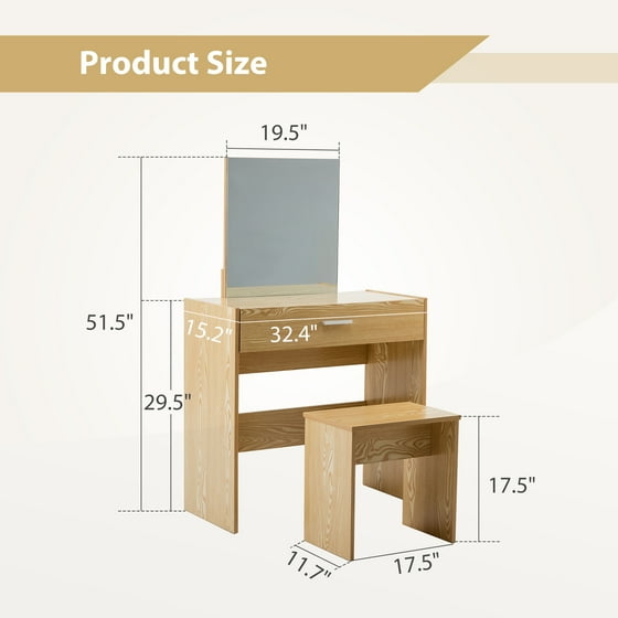 Mecor Vanity Makeup Table Set Dressing With Stool And Square Mecor Vanity Makeup Table Set Dressing With Stool And Square Mirror White Com
