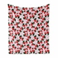 thumbnail image 1 of Strawberry Soft Flannel Fleece Throw Blanket, Hand-Drawn Watercolor Pattern Strawberries in Different Sizes, Cozy Plush for Indoor and Outdoor Use, 70" x 90", Dark Coral Baby Pink, by Ambesonne, 1 of 6