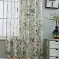 thumbnail image 7 of Crushed Sheer Curtains 79 Inch Length Two Pieces, Sheer Floral Curtains Printed Drapes on Sheers for Living Room, Rod Pocket Light Filtering Window Sheers (2 Panels, 39" x 79"), 7 of 7
