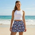 thumbnail image 3 of KUIFORTIBlue Flower Womens Tennis Skirt Comfortable Lightweight High Waisted Golf Skort with 2 Pockets Polyester Casual Summer Clothes for Athletic Skorts Sports Running Pickleball, 3 of 7