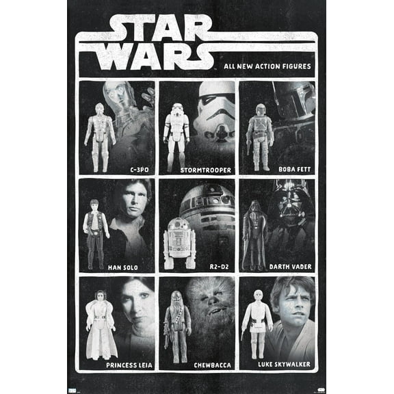 Star Wars: Saga - Action Figures Wall Poster, 22.375" x 34"