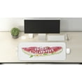 thumbnail image 2 of Watercolor Computer Mouse Pad, Hello Summer Words with Fresh Watermelon and Poppies Picture, Rectangle Non-Slip Rubber Mousepad Large, 31" x 12" Gaming Size, Pink Mint Green, by Ambesonne, 2 of 2