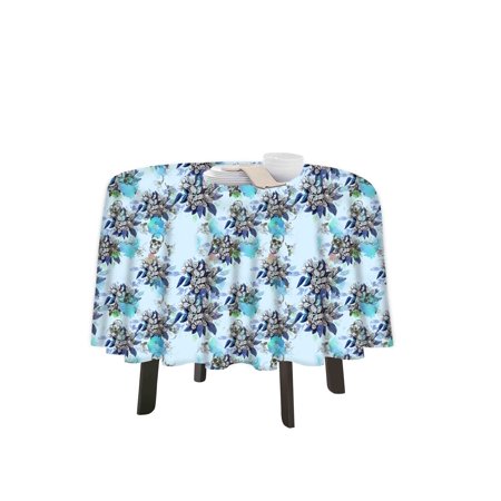 

eloria Floral Printed Round Table Cloth Resistant Washable Decorative Table Cover for Dining Table