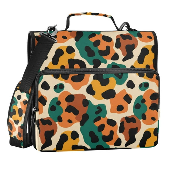 Zipper Binder Modern Art 1.5 Inch Binder Folder Bag with Shoulder Strap and Handle