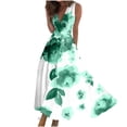 thumbnail image 1 of Robes d'Été pour Femmes, Jolies Robes Décontractées à Fleurs à Col en V Sans Manches, Robes Maxi, Robes Fluides pour Femmes, 1 of 5