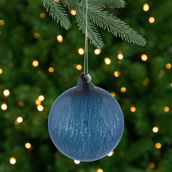 Northlight Glass Christmas Ball Ornament - 4.75" - Blue