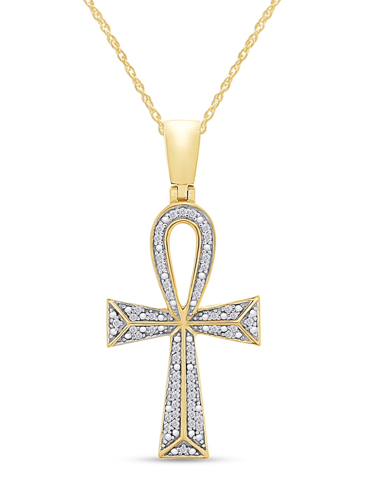 Gold diamond hotsell ankh pendant