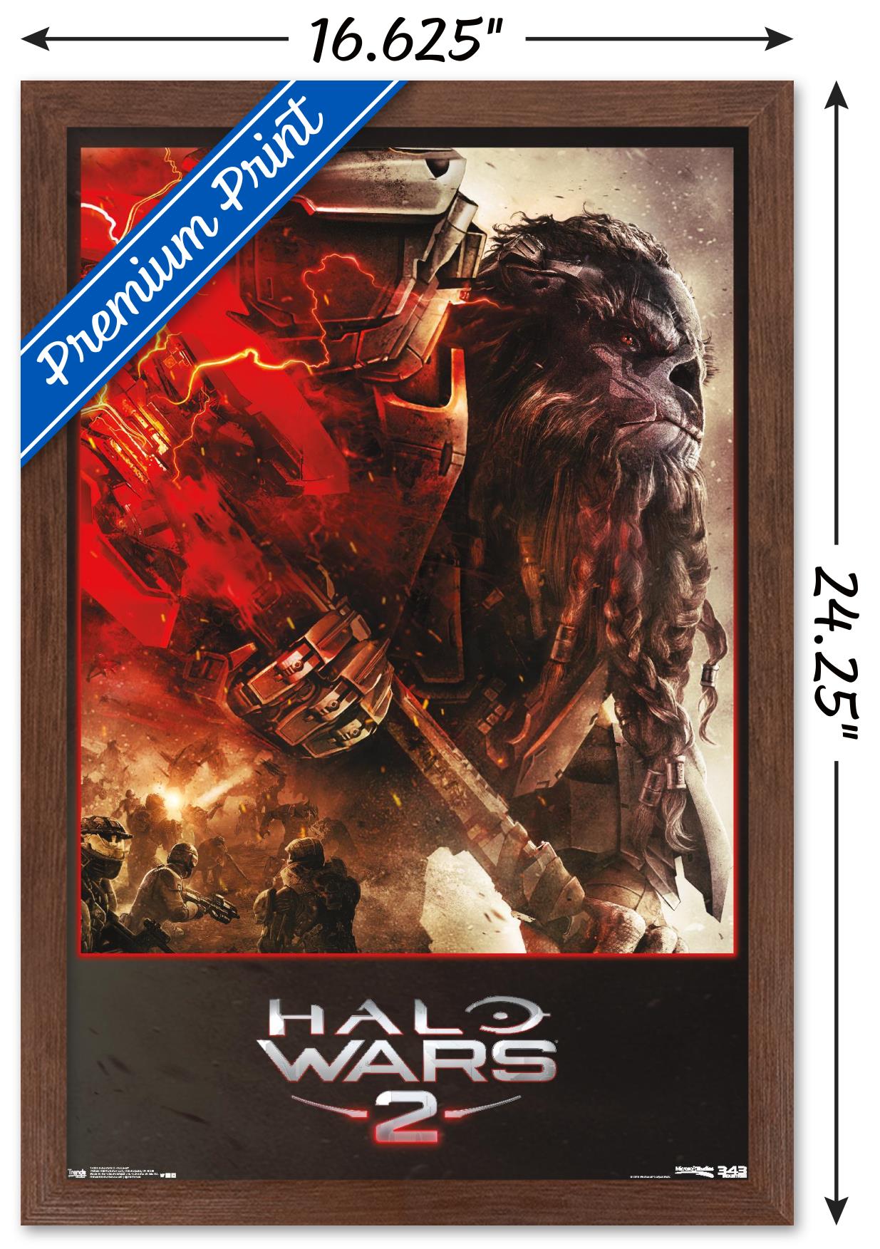 Halo: Halo Wars 2 - Face-Off Wall Poster, 14.725" x 22.375", Framed