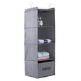 thumbnail image 1 of Organizador De Armario Colgante, Soporte Para Almacenamiento De Ropa, 4 Estantes Con Cajón, Color Gris, 1 of 7