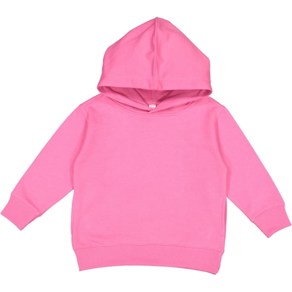 Rabbit Skins Toddler Fleece Long Sleeve Hooded Pullover Sweatshirt with Side Seam Pockets, Raspberry, 4T