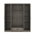 thumbnail image 4 of 4-Door Wardrobe Closet with Locking Drawer, Bedroom Armoires with Top Cabinet, Tall Wardrobe Closet Cabinet for family, Gray, 4 of 9