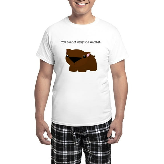 CafePress - Wombat Men's Light Pajamas - Men's Light Loose Fit Cotton Pajama Set