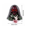 thumbnail image 3 of Animated Walking Skull Head with Light-Up Red Eyes Creepy Moving Halloween Prop with Long Grey Hair Horror Music Motorized Resin Decoration for Party Yard Indoor Outdoor Spooky Decor Gift, 3 of 7
