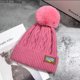 thumbnail image 1 of Gorro de lana cálido con forro polar para mujer, gorro de invierno para mujer, gorro de punto con bola de pelo a la moda, gorro de estilo coreano, a la moda, resistente al frío y engrosado, combinable, 1 of 6