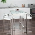 thumbnail image 2 of Heavenly Collection White PU Stool, White Bar Stool, White PU Bar Stool, PU Bar Stool with Chrome Finish, White Stool with Stainless Steel Frame, Low Back PU Bar Stool, Kitchen Stool, Island Stool, In, 2 of 8