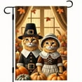 thumbnail image 2 of 1pc, 2D flat polyester garden flag with Thanksgiving clothing and pumpkin cat, country-themed double-sided print, 18x12 inches, perfect for indoor/outdoor home, yard, lawn, porch decoration, Thanksgi, 2 of 6