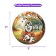 thumbnail image 5 of Hello Fall Alaskan Malamute Football Welcome Autumn with Leaves Pumpkins Ceramic Round Ornament Alaska Mal Dog Lovers Gifts Home Tree Decor - 00012, 5 of 5