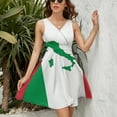 thumbnail image 3 of Map of Italy - Italian Flag Women's Tank Dress V Neck Sleeveless Summer Sundress, 3 of 7