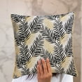 thumbnail image 3 of The HomeCentric Throw Pillow Cover With Zipper, Black Pack of 2, 12x12 inch (30x30 cm) Cushion Covers, Cotton Leaf, Foil & Lace Throw Pillows For Sofa, Nature & Floral Contemporary - Leave A Gold, 3 of 6