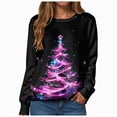 thumbnail image 4 of Towmus Women Christmas Sweatshirts Casual Long Sleeve Crewneck Lightweight Pullover Tops Xmas Tree Graphic Sweatshirt, 4 of 6