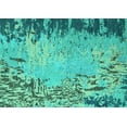 thumbnail image 1 of Ahgly Company Indoor Rectangle Abstract Turquoise Blue Modern Area Rugs, 2' x 4', 1 of 4