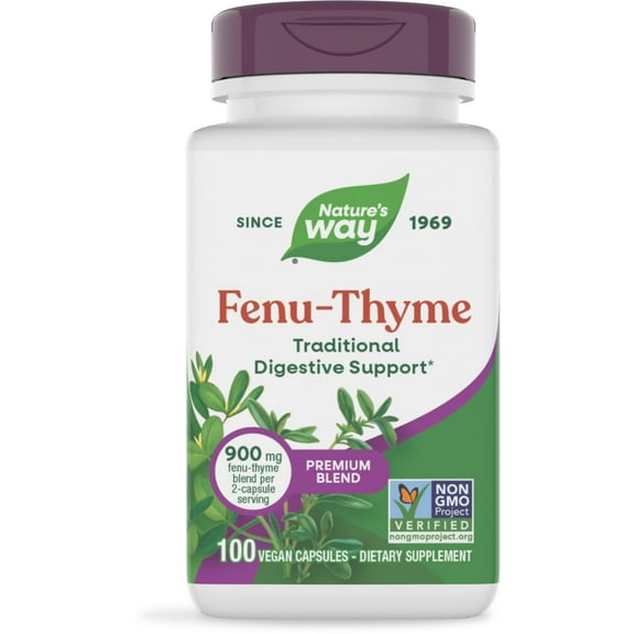 Nature's Way Fenu-Thyme Capsules, Traditional Digestive Support*, Thyme & Fenugreek, Unisex, 100ct