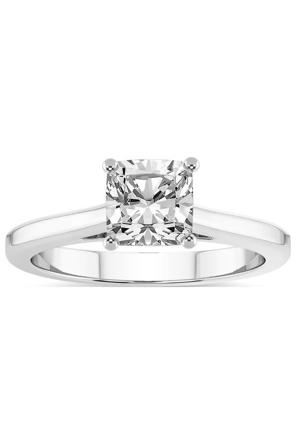 IGI Certified 4 Carat Cushion Shape Lab Grown Diamond Engagement Ring | 14K White Gold | Siran Secret Halo Lab Diamond Ring | FG-VS1-VS2 Quality Friendly Diamonds