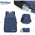 thumbnail image 3 of Mochila Antirrobo de 3 piezas, Bluelander con Puerto USB y Puerto para Audífonos, Azul, 3 of 6