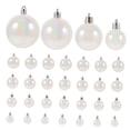 thumbnail image 5 of BESTYASH 40pcs White Plastic Christmas Tree Ornaments Hanging Decorations for Holiday Door and Home Decor, 5 of 8