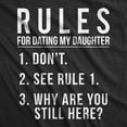 thumbnail image 2 of Mens Rules for Dating My Daughter T Shirt Funny Sarcastic Parenting Tee Graphic Tees, 2 of 9