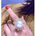 thumbnail image 3 of EOEMY Gorgeous Huge Aaa 12-13mm South Sea White Stud Pearl Ring 925S, 3 of 3